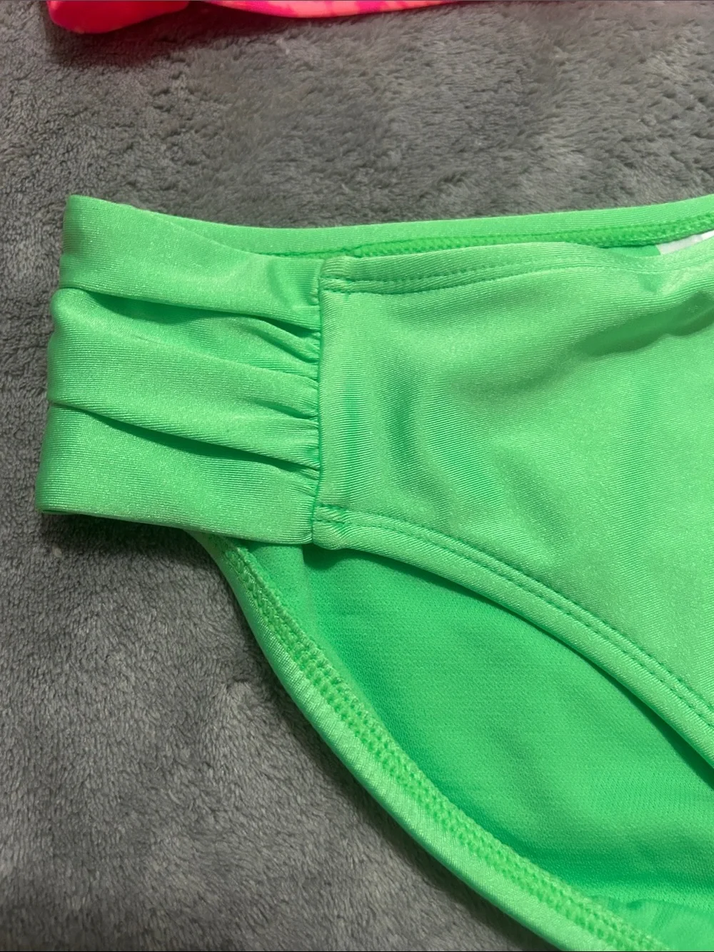 art class Neon Pink Long Sleeve Rash Guard with Lime Green Swim Bottoms